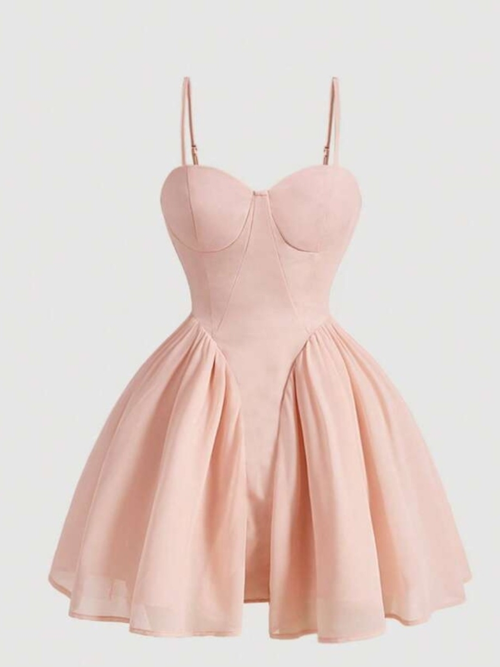 SHEIN Blush Pink Bustier Fit-and-Flare Mini Dress